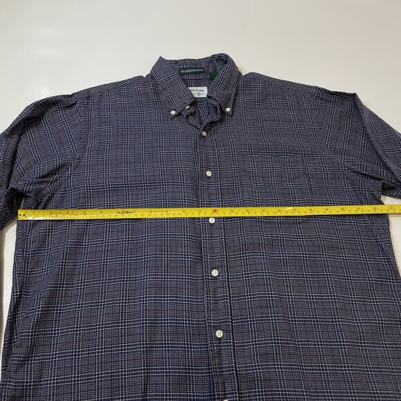 VTG Gitman Bros Nordstrom Men's 16 35 Lg Blue Plaid Button Made in USA - Picture 7 of 9